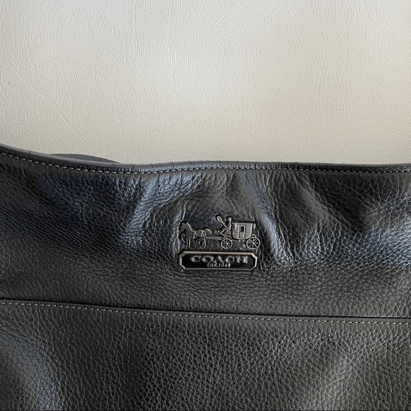 Coach  Madison Tribeca Black Leather Shoulder Bag with Chain Strap - Picture 3 of 9